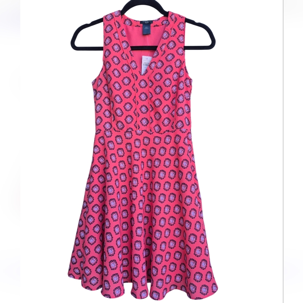 Ann Taylor Peach Patterned Womens Dress
